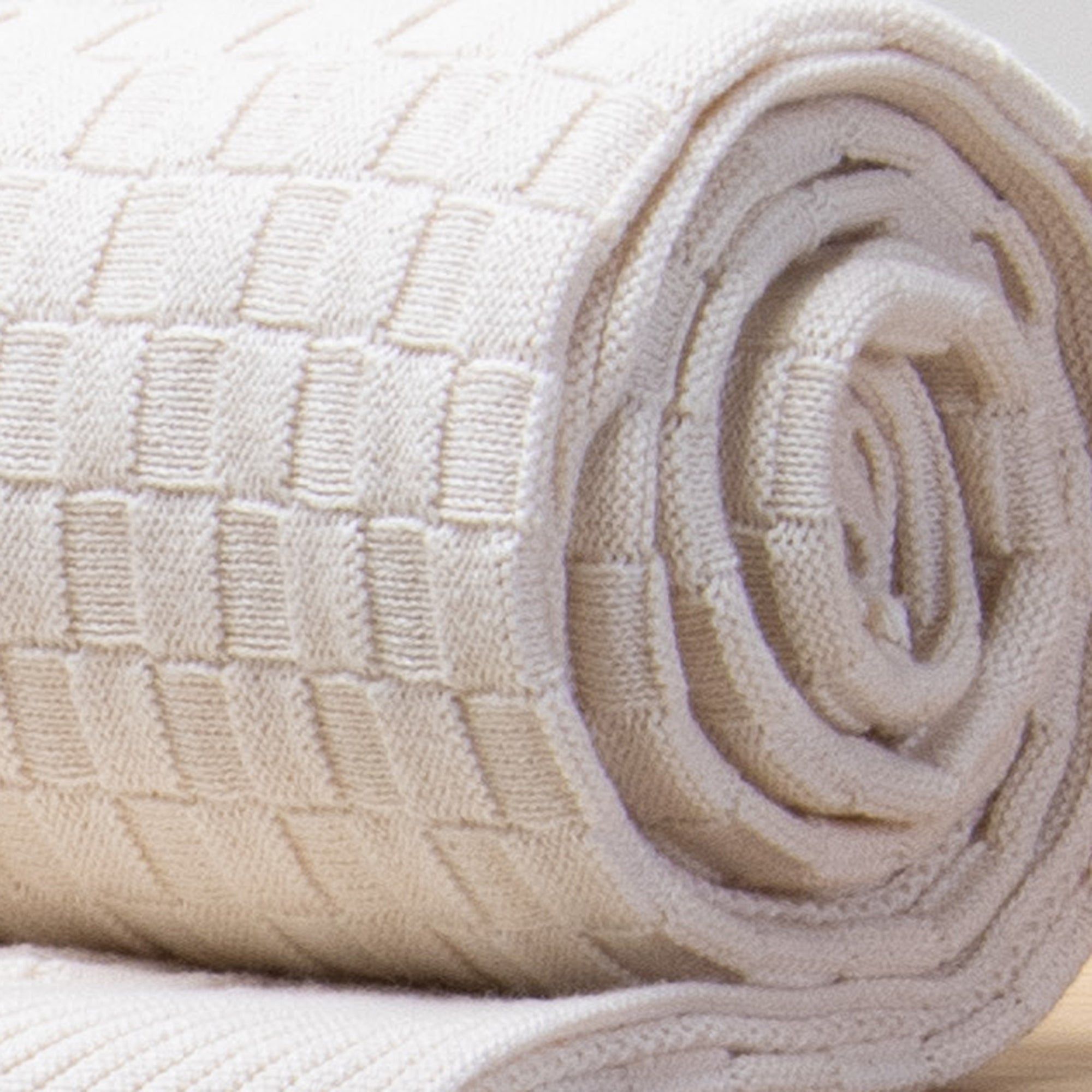 Cotton Knit Throw Blanket - Soft & Cozy Lightweight Knit Design